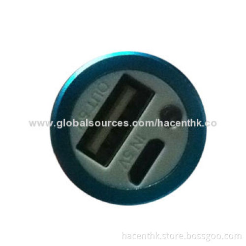 3,000mAh Round Lipstick Portable Power Bank with Switch and LED Light